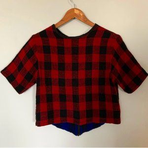 Rag & Bone Zipper Flannel Crop Top